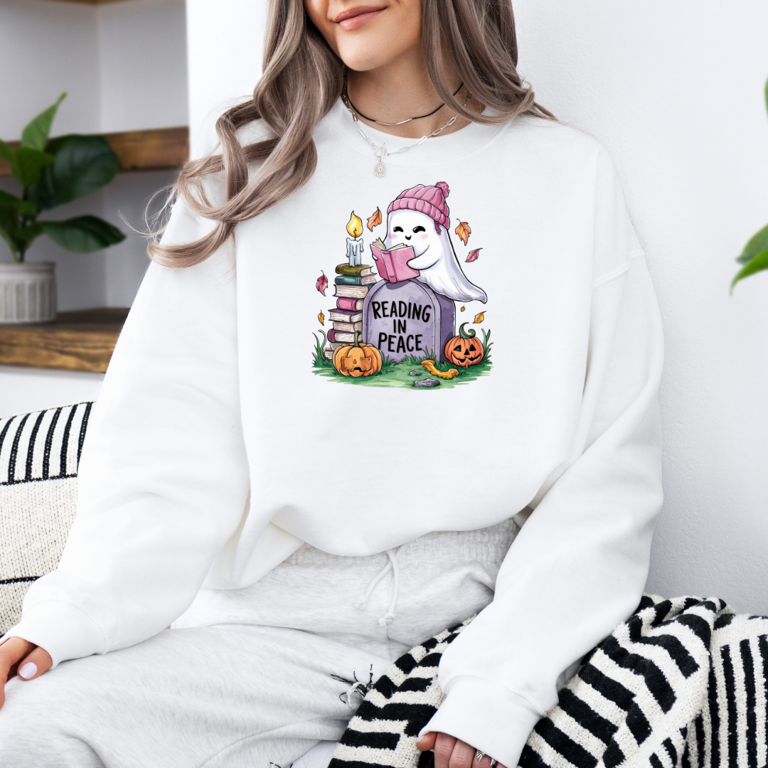 Reading In Peace Sweatshirt with Premium DTF Transfer | Cozy Unisex Graphic Pullover