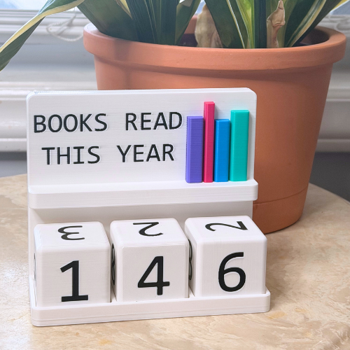 Books Read This Year Counter | 3D Printed Reading Tracker | Bookish Decor | Reading Goal Tracker | Book Lover Gift | Bookshelf Decor