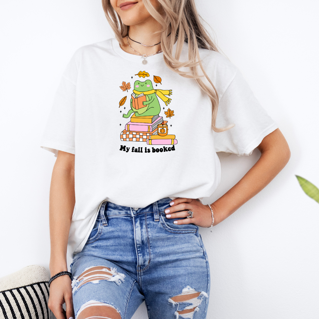 My Fall Is Booked White T-Shirt with Premium DTF Transfer | Custom Graphic Tee | Unisex Comfort Fit