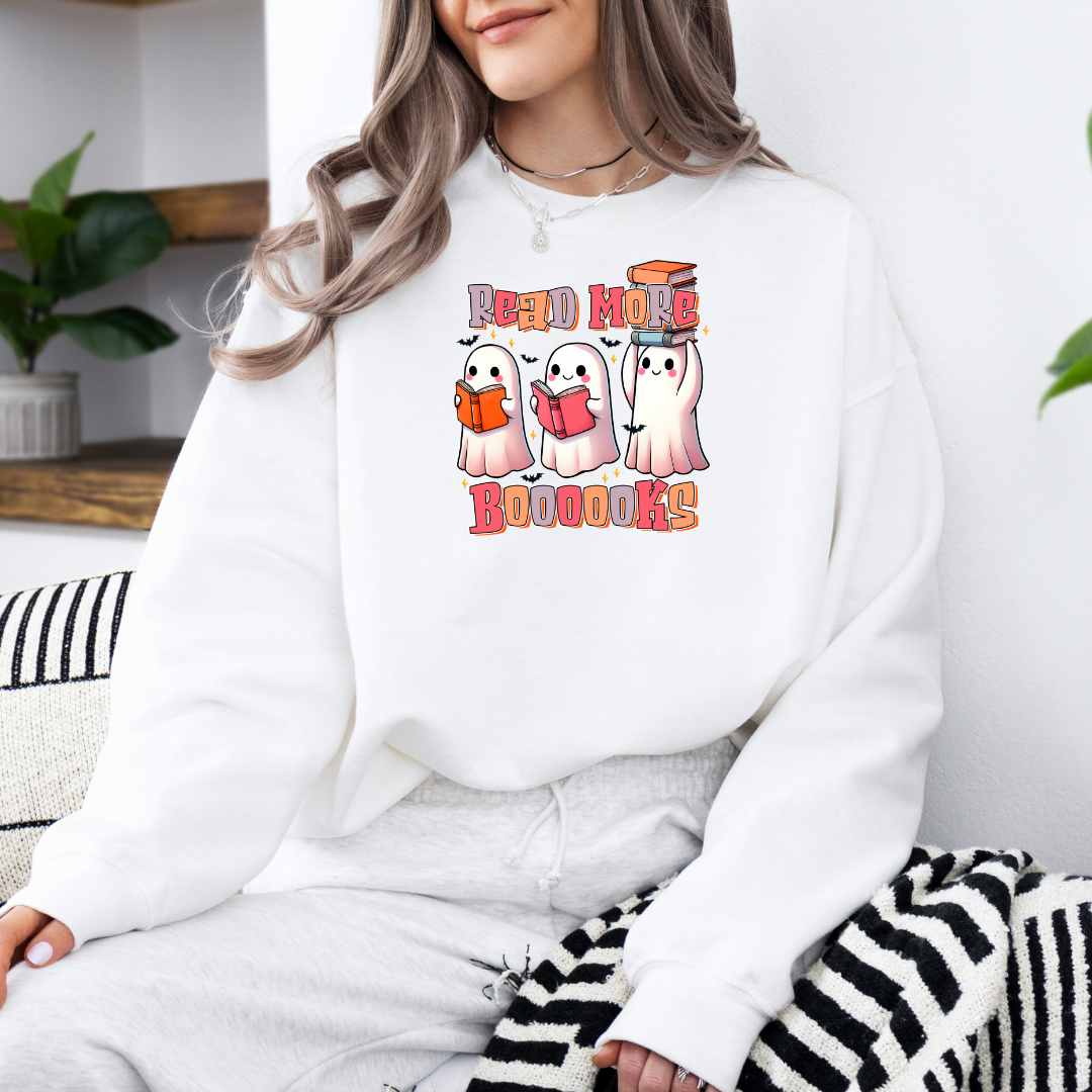Read More Boooooks Sweatshirt with Premium DTF Transfer | Cozy Unisex Graphic Pullover