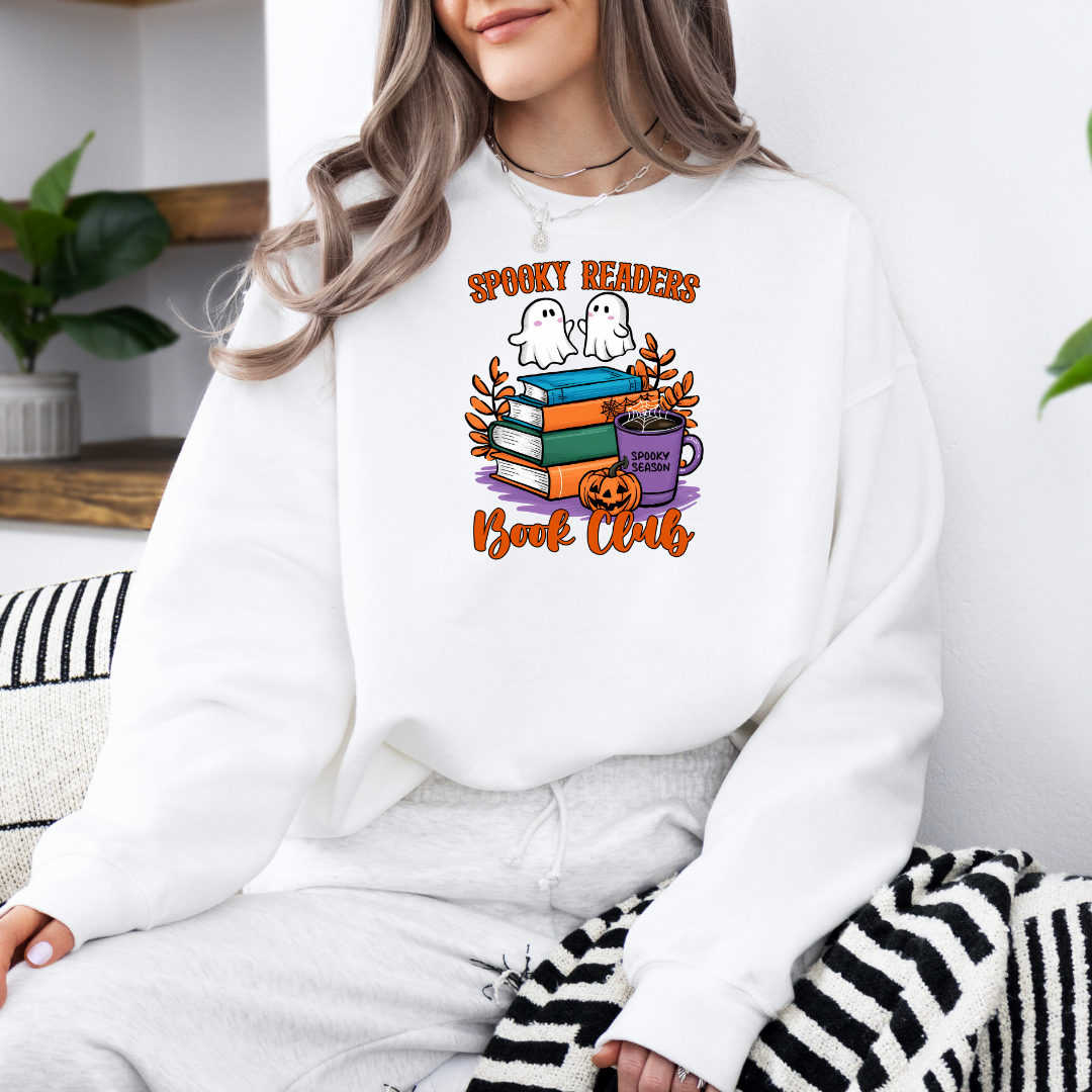 Spooky Readers Book Club Design #2 Sweatshirt with Premium DTF Transfer | Cozy Unisex Graphic Pullover