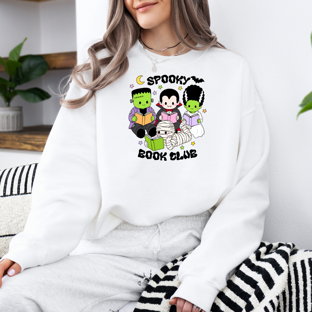 Spooky Book Club Design #2 Sweatshirt with Premium DTF Transfer | Cozy Unisex Graphic Pullover