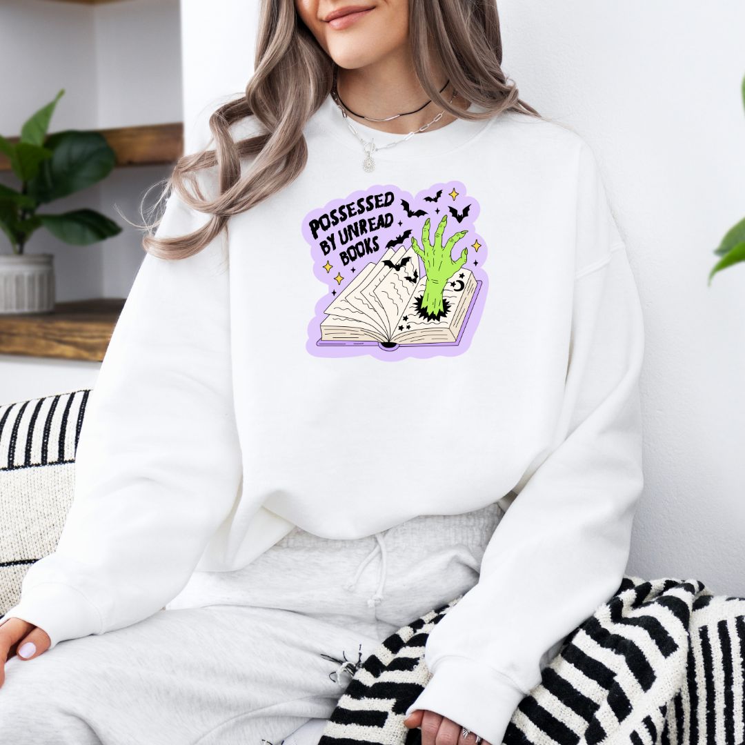 Possessed By Unread Books Sweatshirt with Premium DTF Transfer | Cozy Unisex Graphic Pullover