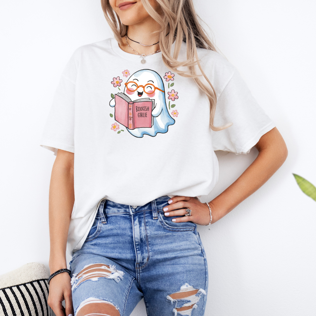 Bookish Girlie White T-Shirt with Premium DTF Transfer | Custom Graphic Tee | Unisex Comfort Fit