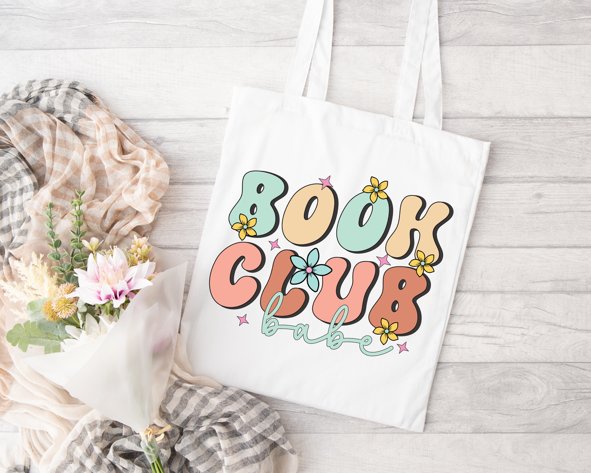 Book Club Babe Sublimated Tote Bag | Durable Reusable Tote | Bookish & Everyday Carry-All