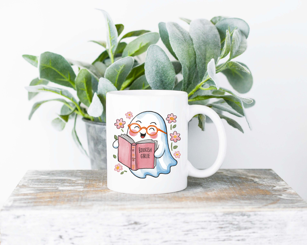 Bookish Girlie Coffee Mug | 11oz Ceramic Sublimation Mug | Dishwasher & Microwave Safe | Gift for Readers, Book Lovers, Coffee Drinkers