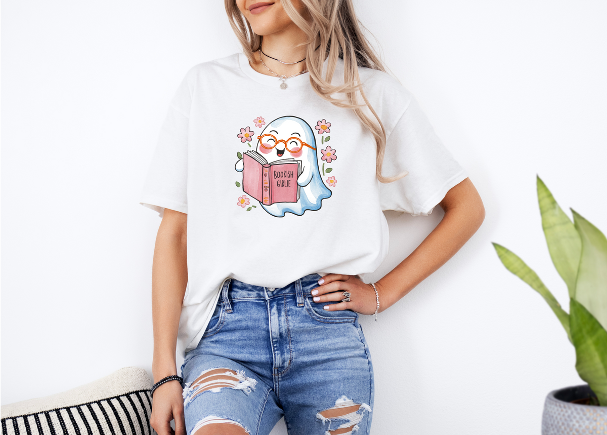 Bookish Girlie White T-Shirt with Premium DTF Transfer | Custom Graphic Tee | Unisex Comfort Fit